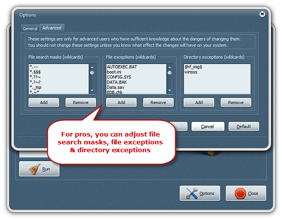 Set Cleaning Options & Check Internet Browser